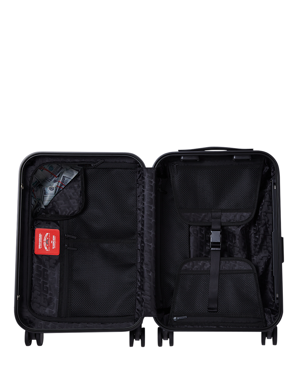 REALITY CHECK SHARKITECTURE CARRY-ON JETBLACK LUGGAGE (GUNMETAL HARDWARE)